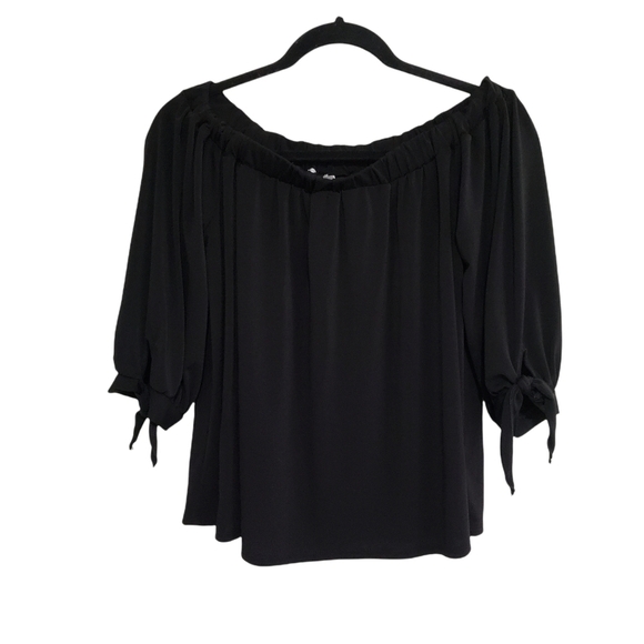 BP. off the Shoulders Stretchy Black Basic Top Size Medium - Picture 1 of 9